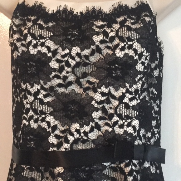 ABS Allen Schwartz Satin and Lace Prom/Party Dress - Picture 3 of 4